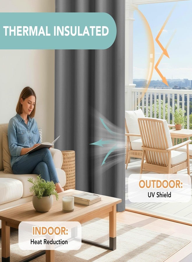 BONZER 100% Blackout Curtains 84 inches Long, 4 Panels Thermal Insulated Light Blocking Window Drapes, Total Privacy Room Darkening Curtain with Black Laminated Backing for Bedroom, Living Room, Grey - Image 3